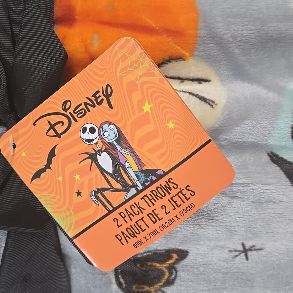 Disney 2 Pack Halloween Nightmare Before Christmas Throw Blankets 60x70" - Picture 2 of 5